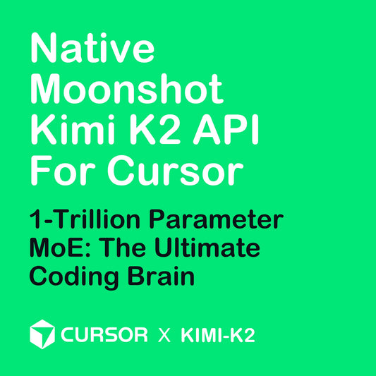 Kimi K2 Series Native API for Cursor featuring sub-second MoE response time and zero latency for instant coding flow.