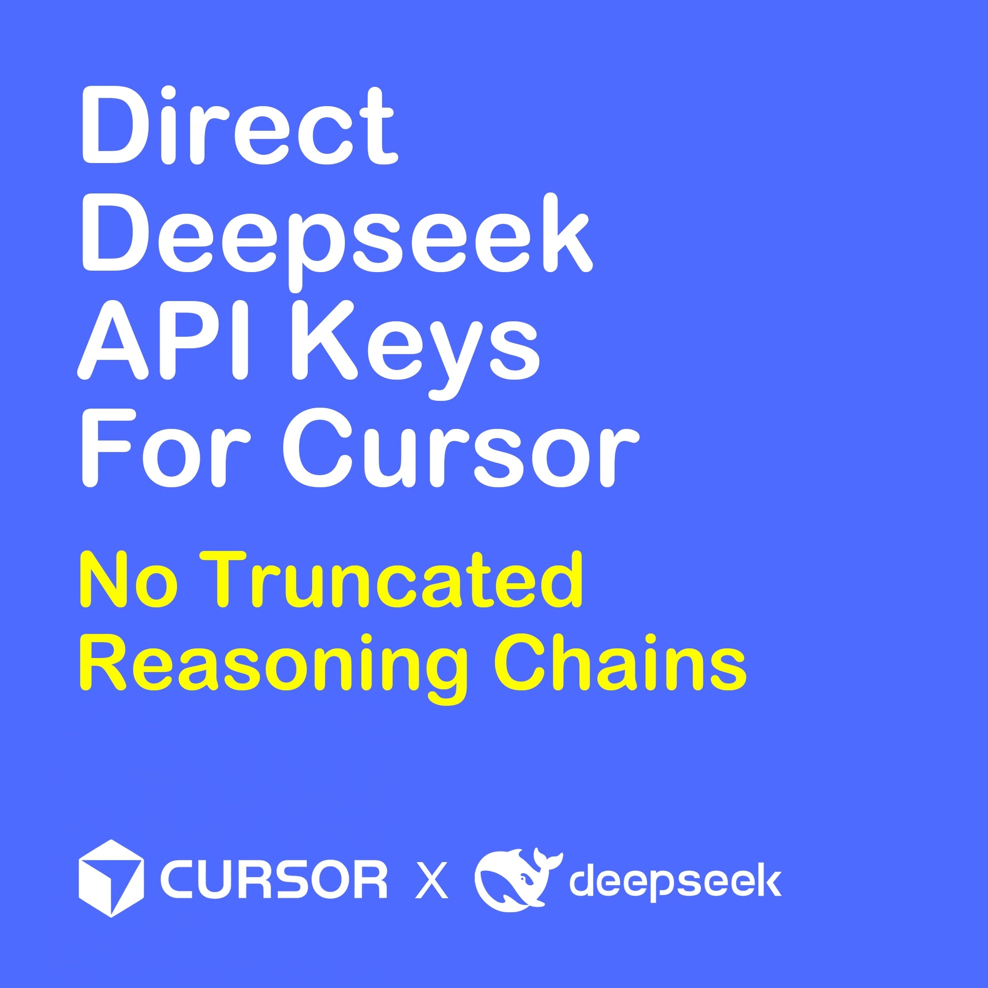 Full DeepSeek-R1 native reasoning stream for Cursor Composer. Experience complete 'Thinking' chains without truncation for solving complex architectural code bugs.