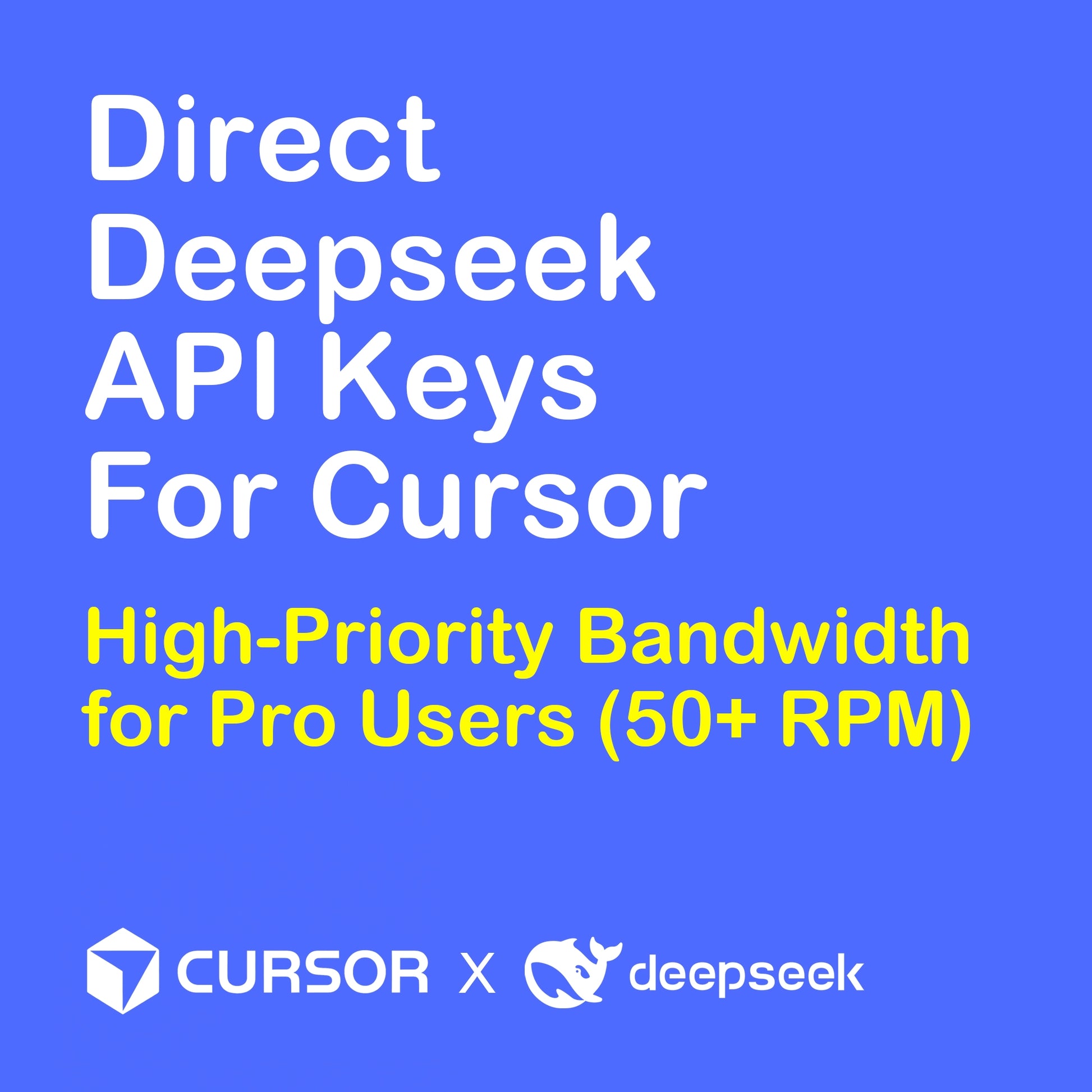 High-priority bandwidth and concurrency for DeepSeek API users in Cursor. Optimized for 50+ RPM to eliminate 'Server Busy' errors during peak development hours.