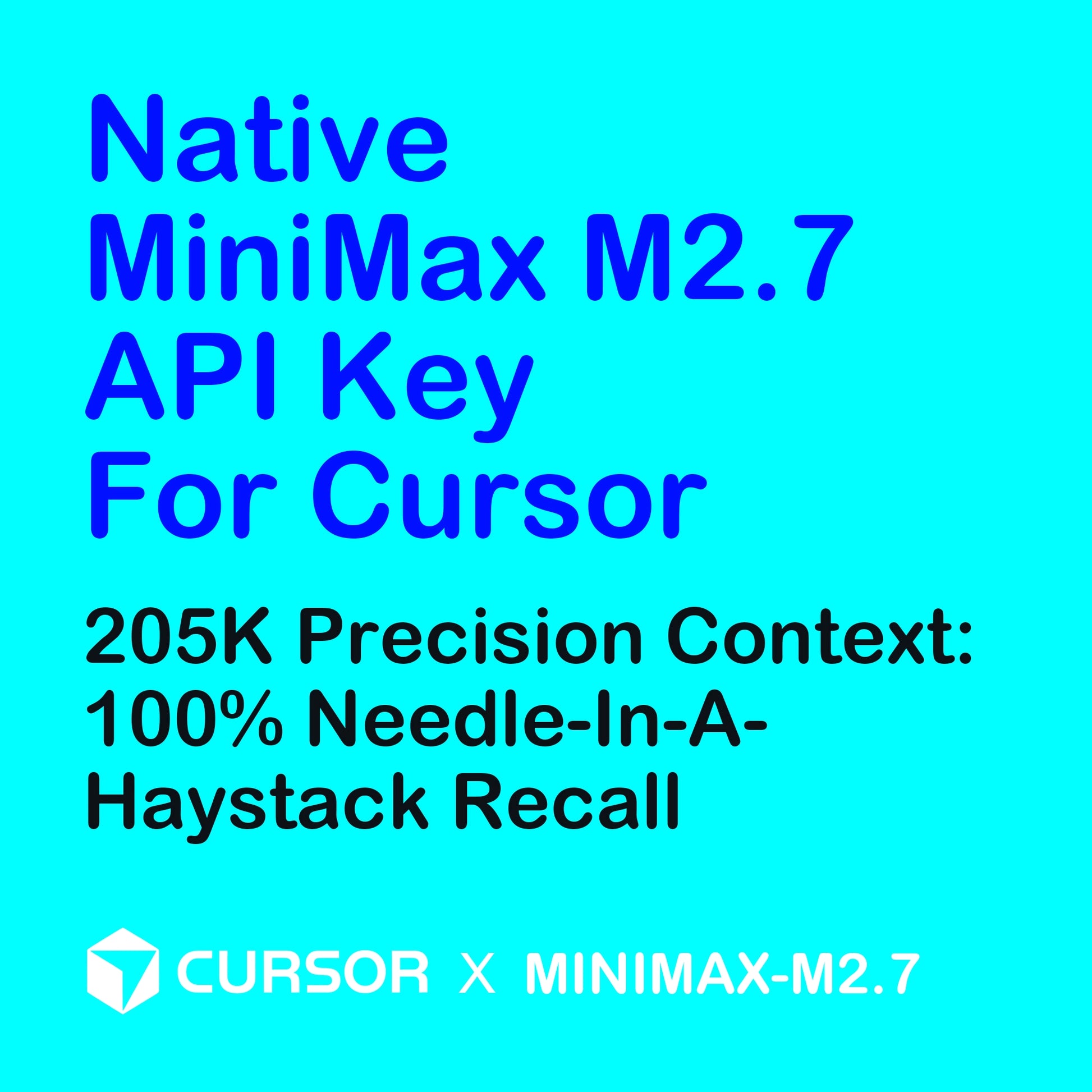 Native MiniMax M2.7 API Key for Cursor optimized for Rust, Mojo, and C++. Advanced understanding of linear logic chains and high-performance coding standards.