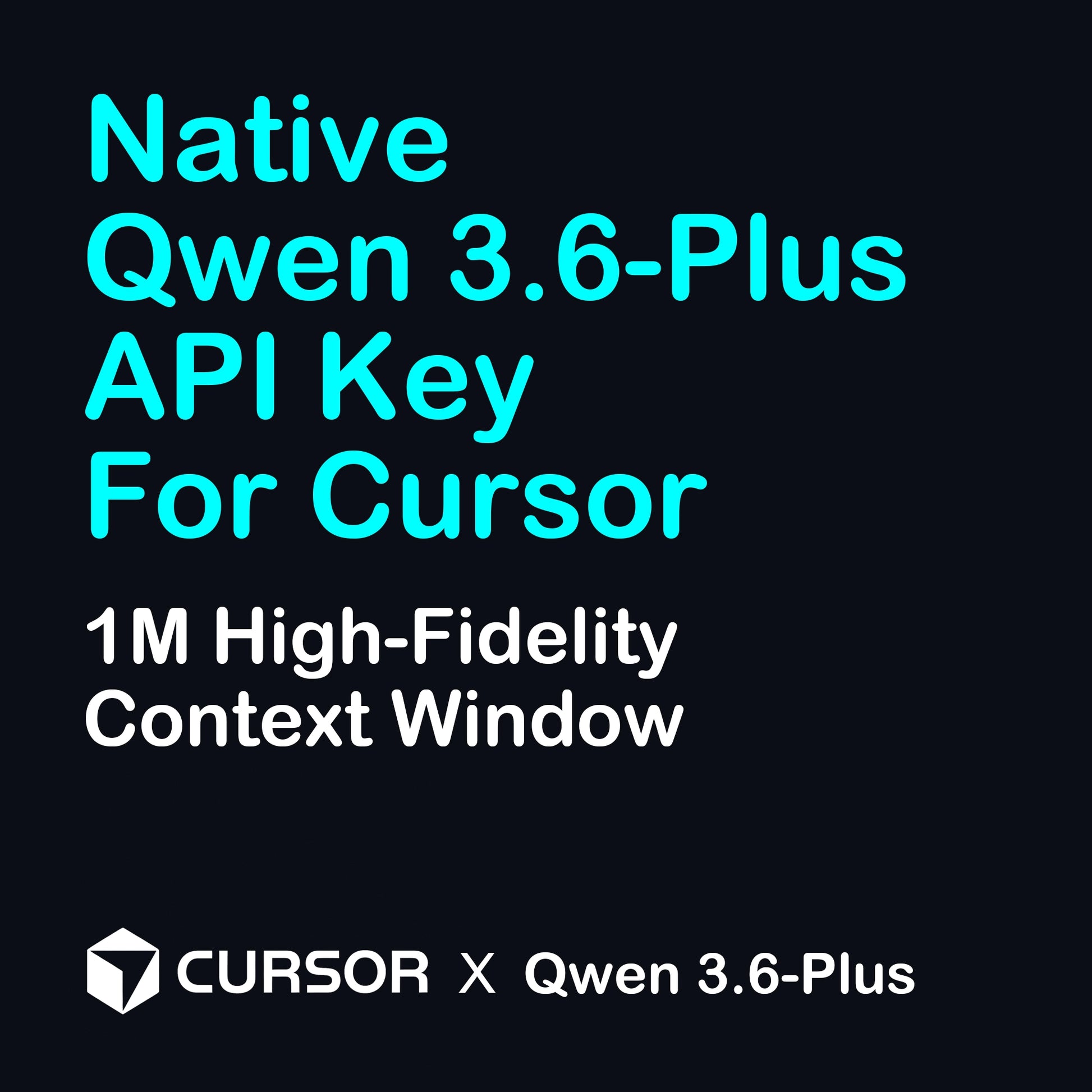 Experience 1M High-Fidelity Context Window with Native Qwen 3.6-Plus Cursor API key. Perfect Needle-In-A-Haystack recall for massive project indexing.