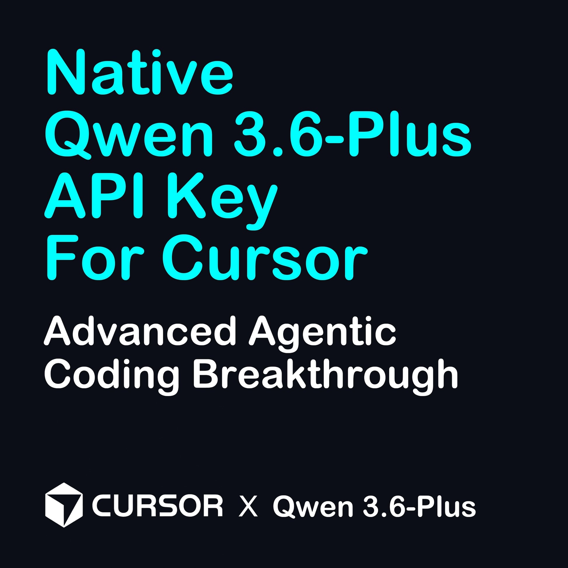 Qwen 3.6-Plus Cursor API key optimized for Agentic Coding. Deep integration with Claude Code and Cline for autonomous task planning and repository-level refactoring.