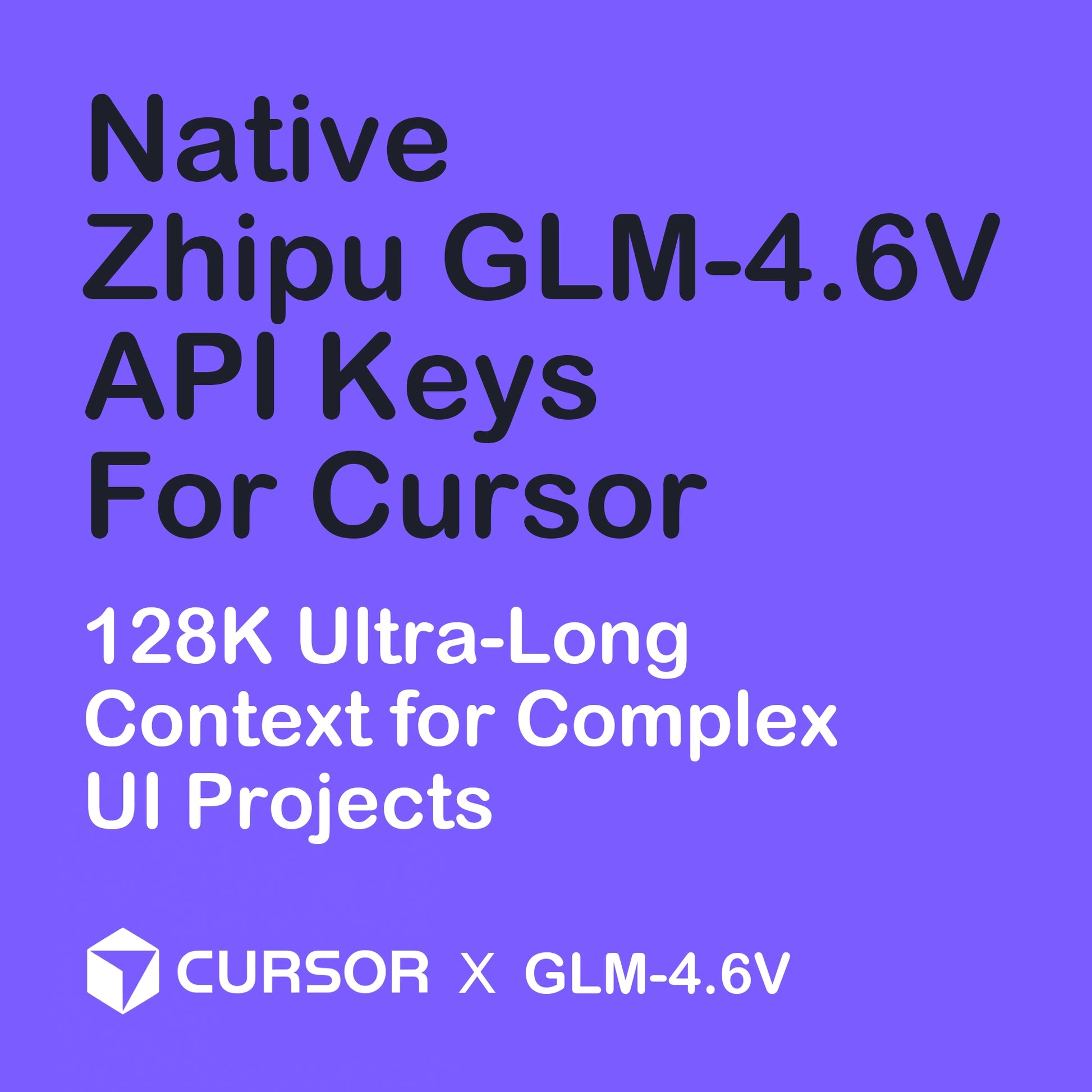 Performance specifications image for Zhipu GLM-4.6V. Highlights the "128K Ultra-Long Context for Complex UI Projects"